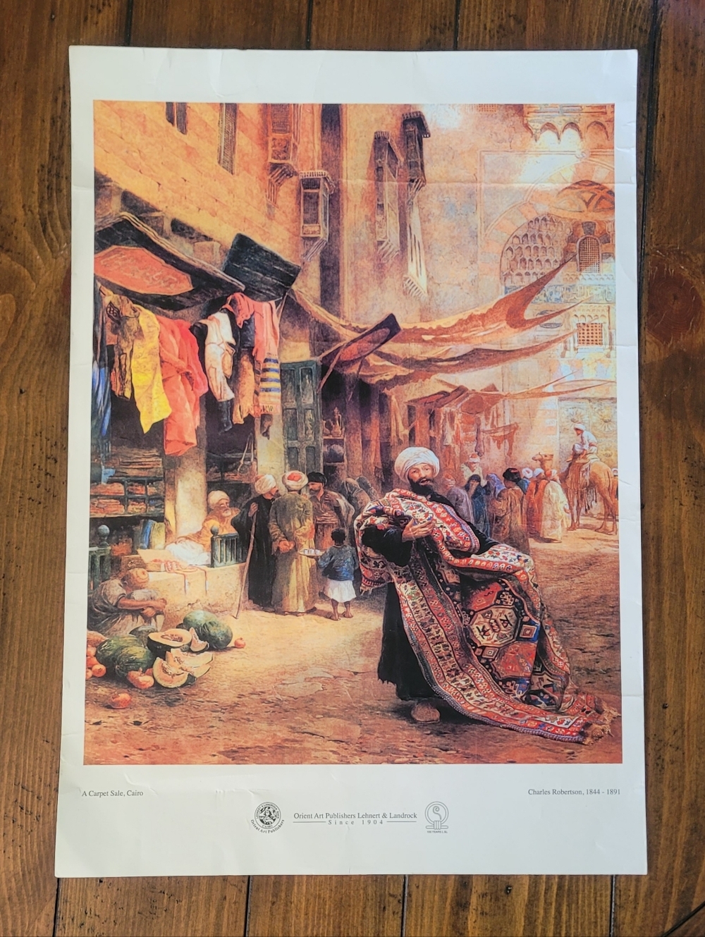 A Carpet Sale Cairo Art Print in Multicolor by Charles Roberston